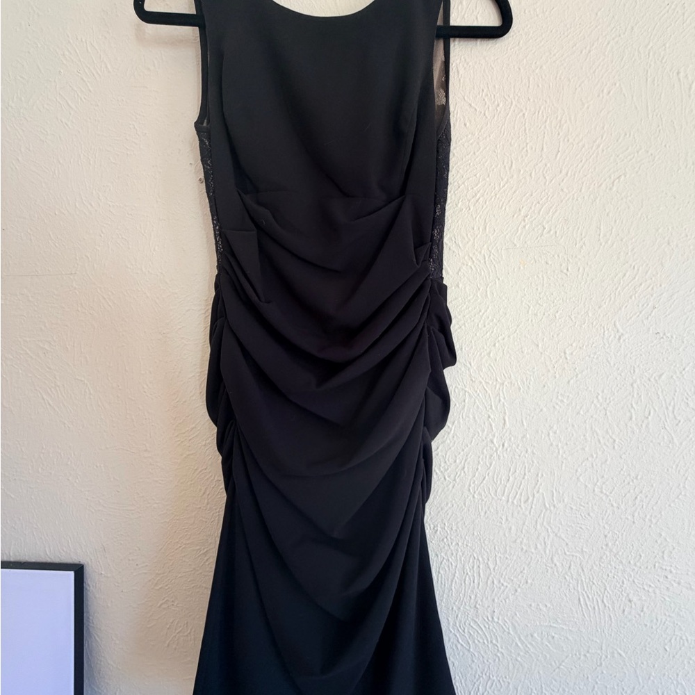 BCBG Max Azria Draped Ruched Black Cocktail Dress – Size 0